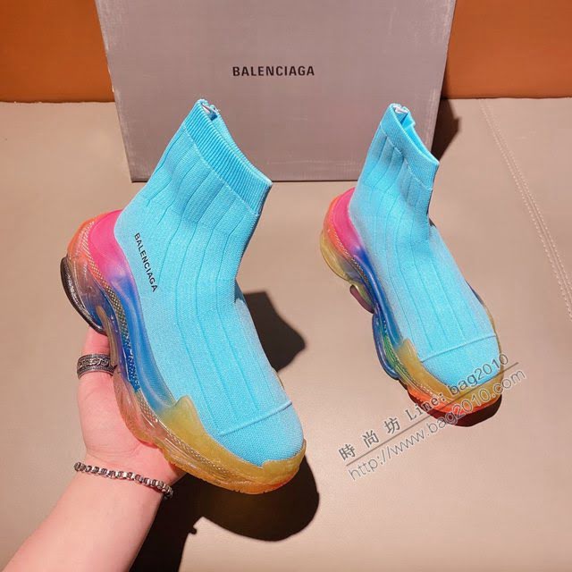 Balenciaga經典款男女鞋 巴黎世家頂級版本Triple-s高幫襪子鞋 巴黎世家復古做舊慢跑鞋 Balenciaga情侶款老爹鞋  hdbl1182